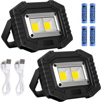 OEM Foco Led Recargable De 30 W Y 2000 L&uacute;menes, 3 Modos, Luz De Trabajo Para Camping, Pesca Y Senderismo, Resistente Al Agua, Con Tecnolog&iacute;a Cob (2 Unidad