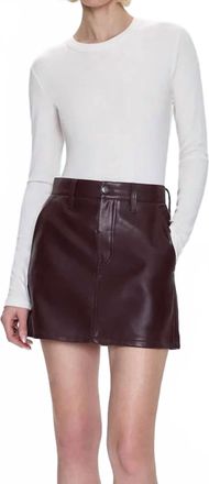 Pistola Denim Abi High Rise Mini Skirt In Cabernet