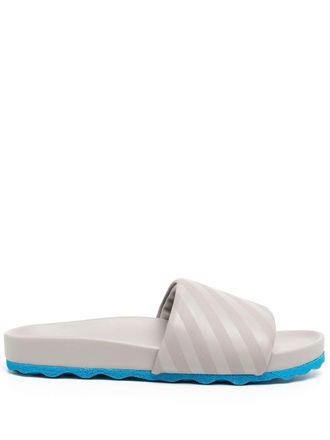 Off-white Sandali slides con righe Diag - Grigio