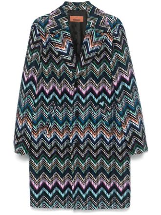 Missoni Cappotto con motivo chevron - Blu