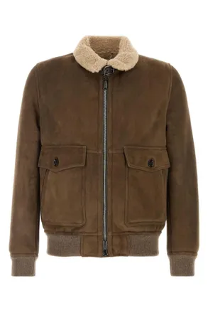 Moorer Brown Shirt Collar Jacket