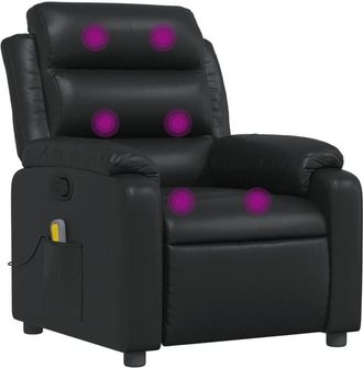 vidaXL Vidaxl - Sillón de masaje reclinable cuero sintético negro