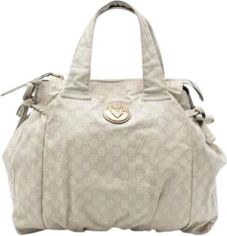 Gucci Pre-owned Tote Bags, female, White, Size: ONE SIZE Pre-owned Leather Tote