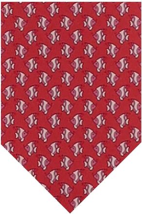 Ferragamo Red Graphic Print Tie