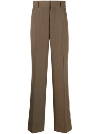 Palm Angels tape-embellished tailored trousers - men - Polyester/Cotton/Virgin Wool - 46 - Green