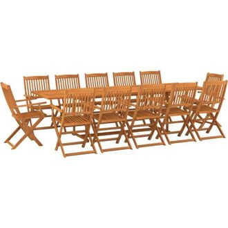 vidaXL Furniture Limited - Set Comedor De Jard&iacute;n 13piezas Madera Maciza