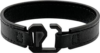 Montblanc Extreme Black Leather Bracelet, Size 63