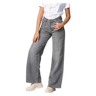 Kocca Wide Jeans, female, Gray, XL, Relaxed Flared Denim Trousers