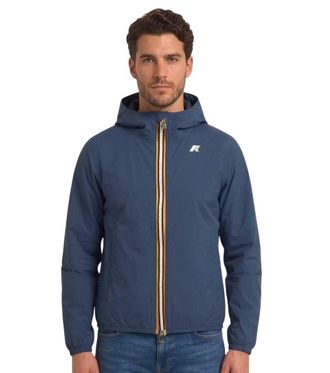 K-Way Blue Logo Hood Jacket