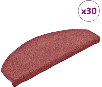 vidaXL vidaXL Tappetini per scale 30 pz 65x24x4 cm Bordeaux Semicircolari Grandi