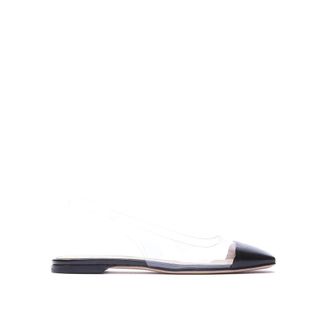 Gianvito Rossi Mules, female, Black, Size: 6 1/2 US Plexiglass Ballet Flats