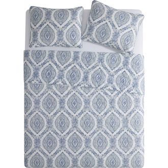 VCNY Home Sea Damask 3-Piece Quilt Set in Blue/Multi at Nordstrom Rack, Size King