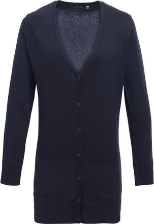 Premier Dames/Dames Longline V Hals Vest (Marine)