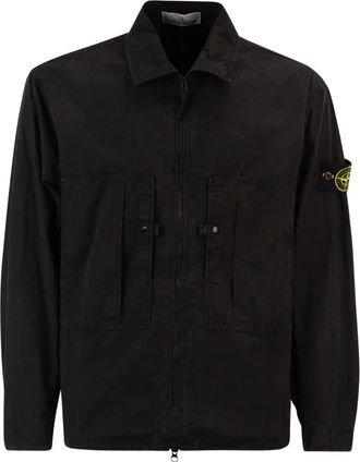 Stone Island Light Jacket - Heren - Zomerjassen - Zwart - XL - Katoen - Jassen