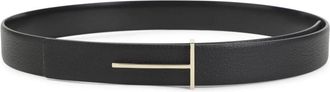 Tom Ford Grain Leather T Buckle Belt - female - Tom Ford - Belts - Black - 85 CM - Accessories