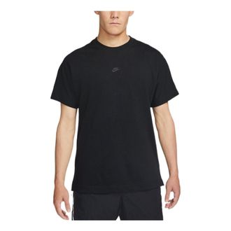Nike Mens Nike Solid Color Logo Round Neck Pullover Short Sleeve Black T-Shirt DD7019-010