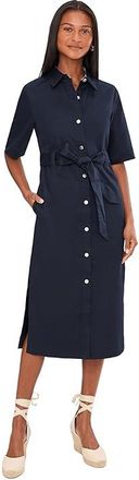 Barbour Sloane Midi Dress Womens Dress Dark Navy : 14, Cotton