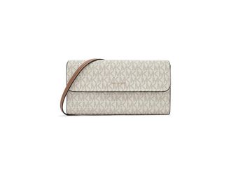 Michael Kors Jet Set Small East West Phone Crossbody Cross Body Womens Handbags Vanilla/Acorn : SM, Leather