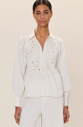 Rebecca Taylor Rachelle Pop Over Blouse in Ivory at Nordstrom, Size X-Small