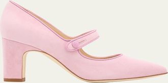 Manolo Blahnik 70 mm Campariba Kid Suede Pumps