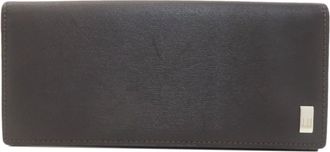 Dunhill Dark Brown Leather Long Wallet (Bi-Fold) (Pre-Owned)