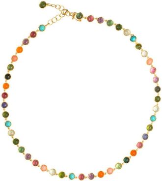 Irene Neuwirth 18kt yellow gold small Classic multi-stone necklace - women - 18kt Yellow Gold/Turquoise/Amethyst/Tourmaline/Opal - One Size