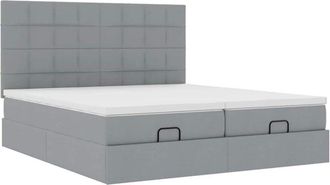 vidaXL Estructura De Cama Otomana Colchones Tela Gris Claro 180x200cm Vidaxl