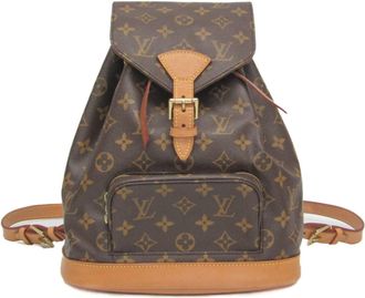Louis Vuitton Montsouris Mm Brown Canvas Backpack Bag (Pre-Owned)