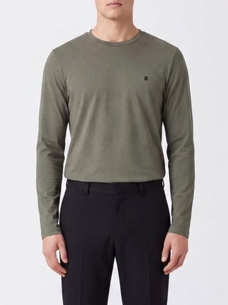 Dondup Long-Sleeved Cotton T-shirt with Crew Neck and Contrast Logo
