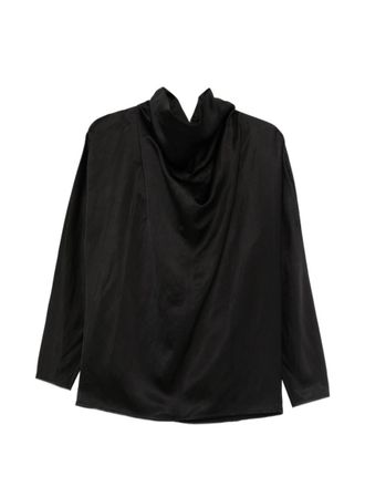 Toteme Black Solid Cowl Neck Top