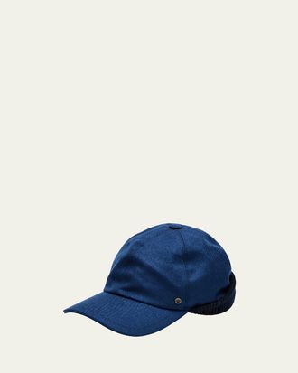 inverni Mens Cashmere Baseball Cap with Ear Flaps