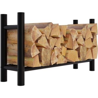 Clp Porta legna da ardere Medya nero rotondo 30x100x60 cm