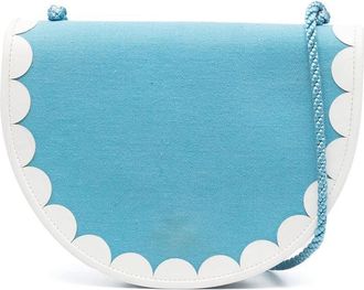 Saint Laurent 1980s scallop-edge crossbody bag - women - Canvas/Leather - One Size - White