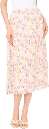 CeCe by Cynthia Steffe Sunburst Pleated Midi Skirt in New Ivory at Nordstrom, Size X-Small