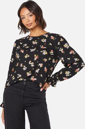 Dorothy Perkins Womens Dorothy Perkins Womens/Ladies Ditsy Floral Long-Sleeved Blouse - Black - Size: 14