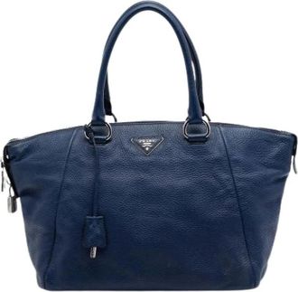 Prada Pre-owned Vintage Satchel - Dames - Vintage Shopper - Blauw - ONE Size - Leer - Vintage