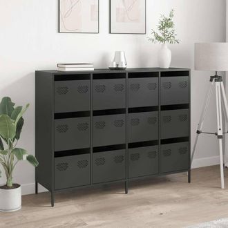 Berkfield Home Sideboard Black 135x39x103.5 cm Cold-rolled Steel
