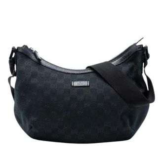 Gucci Pre-owned Cross Body Bags, female, Black, Size: ONE SIZE Pre-owned Canvas Crossbody Bag