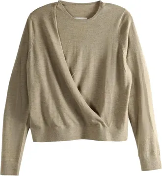 Uma Wang x 1436 wrap-effect sweater - Neutrals