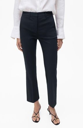 Mango Ankle Straight Leg Pants in Navy at Nordstrom, Size 10