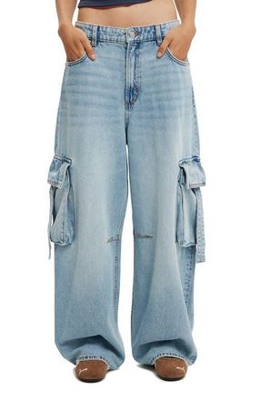 Cotton On Womens Boyfriend Super Baggy Jean in Cargo Remi Blue at Nordstrom, Size 12