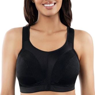 Affinitas Active Full Bust Unlined Sports Bra in Black at Nordstrom, Size 34Ddd