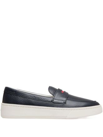 Bally ribbon-detail slip-on sneakers - men - Calf Leather/Polyester/Rubber/Bovine Split Leather - 40.5 - Blue