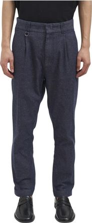 Paolo Pecora Katoenen en Linnen Broeken - Heren - Slim Fit Broeken - Blauw - M - Katoen - Broeken