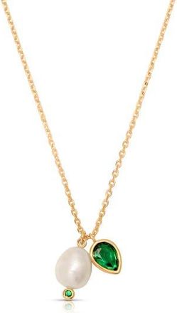 Ettika Radiant Freshwater Pearl Pendant Necklace in Green at Nordstrom Rack