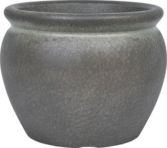 Beliani Maceta Alta De Poliresina Tiesto De Jard&iacute;n Interior Exterior 45 X 38 Cm Verde Oscuro Macedon