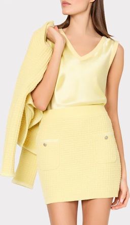 Milly Saige Textured Knit Miniskirt in Lt Yellow at Nordstrom, Size Medium