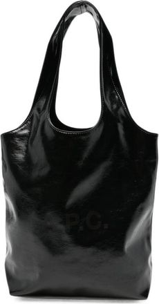 A.P.C. A. p.c. Logo-print Patent-finish Tote Bag