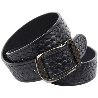 Anthoni Crown Lederg&uuml;rtel ANTHONI CROWN, Damen, Gr. 100, schwarz, Leder, unifarben, G&uuml;rtel Lederg&uuml;rtel, mit Flecht-Pr&auml;gung