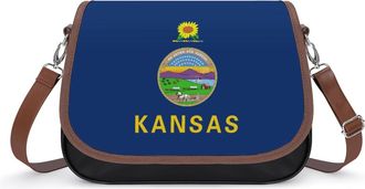 Generic Kansas Flag Fashion Womens Crossbody Bags Novelty Handbag Shoulder Bag Purse